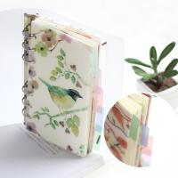 5Pcs A5/A6 Floral Category Planner Index Page Notebook Translucent 6-Hole Binder For Students Teachers Office Staff Note Books Pads