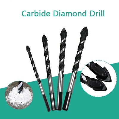 HH-DDPJ6-12mm Tungsten Steel Metal Alloy Triangle Drill Bits For Ceramic Wall Glass Concrete Hole Opener  Black Cutter Nail Metal Drill