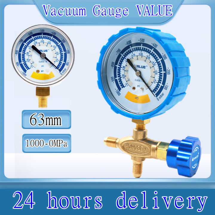 sydneywind-ไมครอนเกจ-เกจวัดแรงดัน-vacuum-gauge-value-แบบเข็ม-เกจวัดสูญญากาศ-เกจลมดูด-เกจปั๊มลมเครื่องรีดนม-เกจแรงดันลบ-63mm