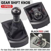 5 Speed Leather Car Manual Gear Shift Knob Gaitor Frame Boot For SEAT Seat Ibiza 2002 2003 2004 2005 2006 2007 2008 2009 2010