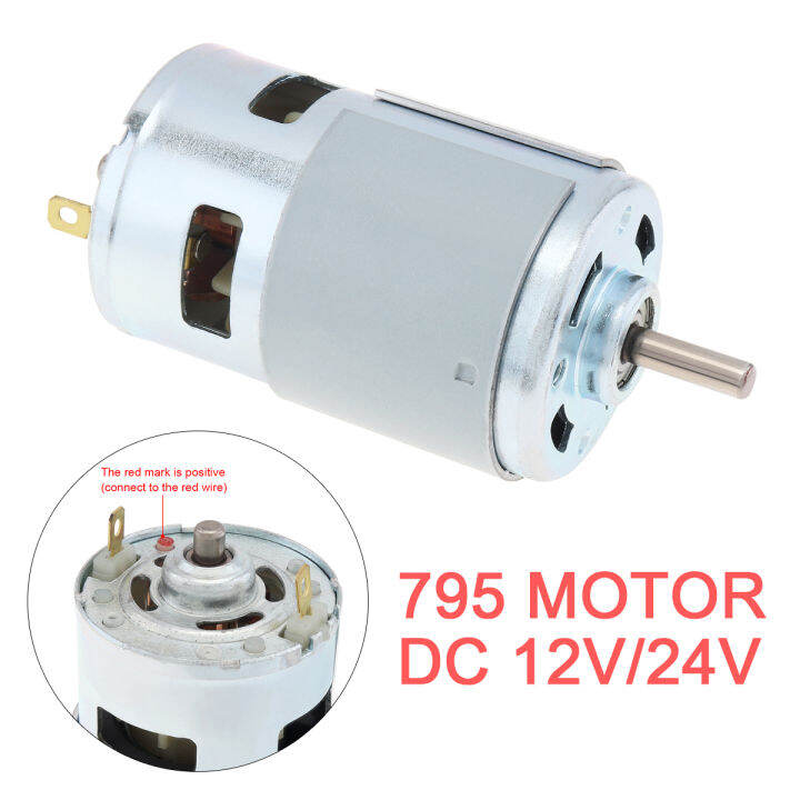 1224V 795 DC Motor 30006000RPM High Speed Large Torque Gear Motor with Ball Bearing and Fan