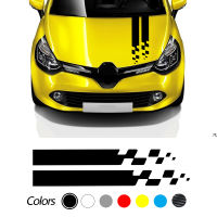 Car Stripes Hood Sticker Racing Bonnet Sport Decal For Renault Megane Clio RS Captur Sandero Espace Twingo Scenic Laa Trafic