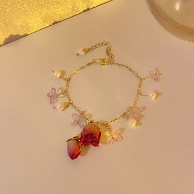 Sweet Necklace Set Grace Fashion Flower Pearl