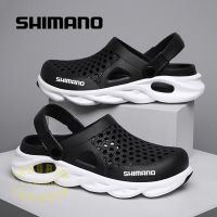 Shimano รองเท้าแตะตกปลาสำหรับผู้ชาย,รองเท้ายางส้นเตี้ยระบายอากาศได้ดีกันลื่นใส่ทำงานในสวน