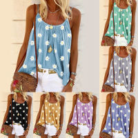 Blues Shop Women Casual Sleeveless Tops Polyester Print Strap Sweet Fashion Hot Summer XS-5XL