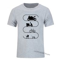 Car Bike Bicycle Motorcycle Evolution Tshirts Classic Tees Lovers Cotton Print Tshirt Men