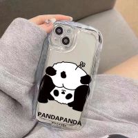 เคสโทรศัพท์ซิลิโคน TPU ใส แบบนิ่ม ลายแพนด้า กันกระแทก สําหรับ IPhone 11 12 13 14 Pro Max 7 8 Plus X XS XR 6 6S SE 2020