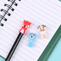 4PCS /Set Fox Panda Cartoon Stationery Pen Cap Soft Rubber Pencil Cover