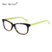 Gmei Optical Oval Acetate Full Rim ผู้หญิงกรอบแว่นตาฤดูใบไม้ผลิบานพับแว่นตาผู้หญิงสำหรับแว่นตา Prescription T8035