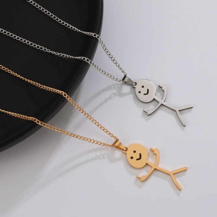 hip-hop-fxck-you-funny-doodle-pendant-necklace-for-man-woman-stickman-middle-finger-rock-punk-necklace-party-fashion-jewelry-new