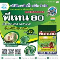 ยาเชื้อรา พีเทน80 แมนโคเซบ (mancozeb) 80% WP (สีเหลือง) สารป้องกันและกำจัดเชื้อรา โรคพืชต่างๆ โรคกาบใบแห้ง โรคใบจุดสีน้ำตาล ขนาด 1 กิโลกรัม