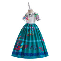 2022 Magic Full House Encanto Childrens Role-Playing Skirt Girls Short-Sleeved Printed Childrens Dress Princess Dress