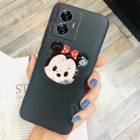 เคสโทรศัพท์สำหรับ Realme เคส C55 REALME C55 NFC 2023แฟชั่นเคสโทรศัพท์มือถือให้ความรู้สึกนิ่ม TPU Realme C55ปลอกซิลิโคนสีเรียบง่ายพร้อมที่ถือรูปการ์ตูนน่ารัก