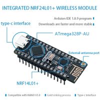 RF-Nano สําหรับ Arduino Nano V3.0 บอร์ดนาโน Type C ATmega328P CH340 รวม NRF24L01 + 2.4G ไร้สายเข้ากันได้กับห้องสมุด RF24