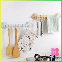 Winsome ที่แขวนของ ที่แขวนติดผนัง ห้องน้ำ ห้องครัว ที่แขวน ไม่ต้องเจาะรู Coner Towel Hanger with 6 clips