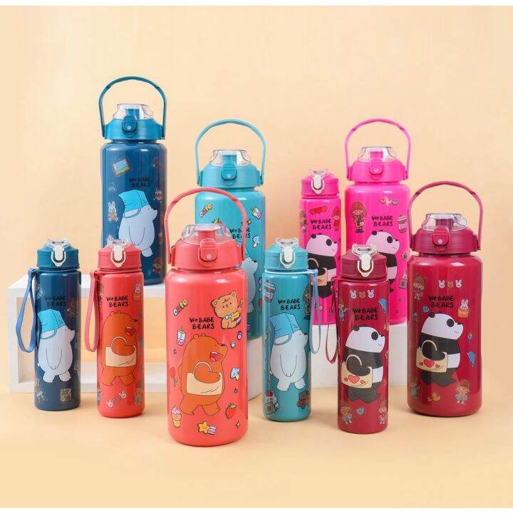 CCL PH【One Set】2Liter 1Liter PASTEL Motivational Water Bottle Bear ...