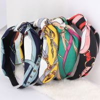 【CC】 Print Top Knot Headband Wide Elastic Hairband Turban Hair Accessories Bow Hoop Bands Headdress