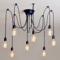 LED โคมระย้าครัวแสงย้อนยุคอุตสาหกรรมแมงมุมสำหรับห้องนั่งเล่นบาร์ห้องครัวร้านอาหารลอฟท์ Techo E27ความมันวาว Luminaria