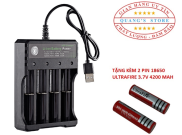 Sạc Pin BMAX 18650 Cao Cấp  4 Khe Có Đèn Báo Khi Sạc Đầy  - Tặng Kèm 2