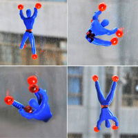 【Cw】5PCS Funny Sticky Wall Climbing Men Toy Kids Climbing Flip Plastic Man Toy Children Kid Xmas Gift Random Color