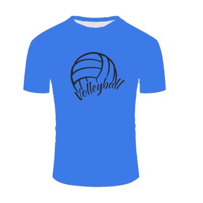 3D printed volleyball logo T-shirt, four seasons fashion short sleeves for men and women, comfortable and breathable