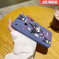 เคส JIUMOO สำหรับ Huawei Y6s Y6เคส2019การ์ตูนน่ารัก Kuromi สแควร์เคสโทรศัพท์ลายขอบซิลิโคนเหลวนิ่มแบบดั้งเดิมคลุมทั้งหมดเคสป้องกันเลนส์กล้องเคสฝาหลังกรอบนิ่ม