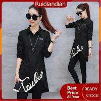 Ruidiandian S-2XL ไซส์ใหญ่สำหรับผู้หญิง,เสื้อผู้หญิงเสื้อปักลายแบบบางสำหรับฤดูใบไม้ผลิและฤดูใบไม้ร่วง