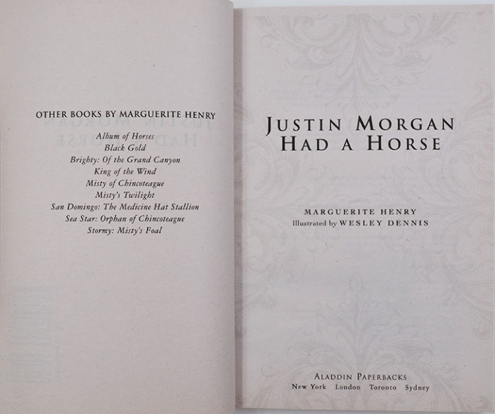 original-english-book-mr-morgan-has-a-horse-justin-morgan-had-a-horse-marguerite-henry-margaret-henry-silver-prize-winning-novel-of-henry-berry-literature-award