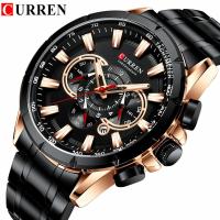 CURREN Brand Fashion Mens Quartz Watches Full Steel Chronograph Waterproof Sport Creative Quartz Clock Casual Men Date Watch