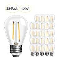 【CC】❀◎  6-Pack 15-Pack 25-Pack Optional 120V Warm Outdoor String Bulb E26 2W S14 Edison