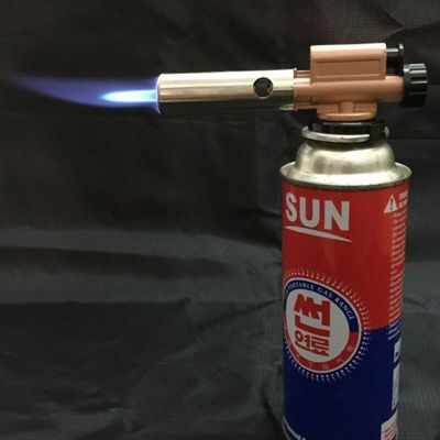 ZZOOI Gas Lighter Portable Outdoor Camping Welding Butane Electronic Ignition Copper Flame Butane Gas Burners Maker Torch Lighter