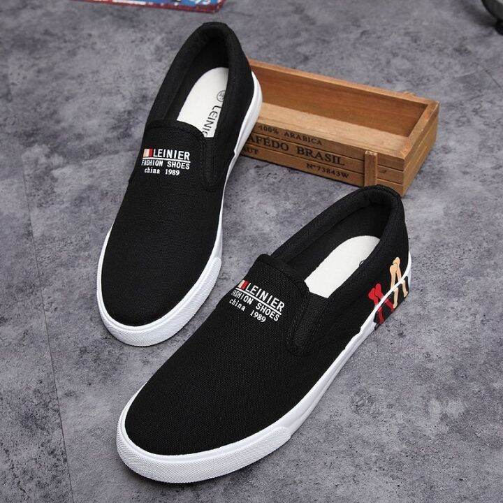 ready-spring-and-summer-mens-casual-shoes-mens-korean-style-trendy-student-skate-shoes-lazy-shoes-slip-on-large-size-canvas-shoes-men