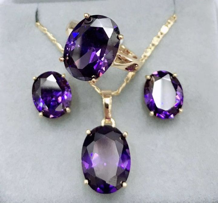 TALA Jewelry 18k Amethyst Birthstone Jewelry Set | Lazada PH