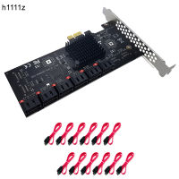 PCIe SATA การ์ด SATA Controller 12พอร์ต12 SATA3.0สาย PCI Express X1 SATA3 6Gbps SATA PCI-E อะแดปเตอร์ Riser สำหรับ Chia Mining