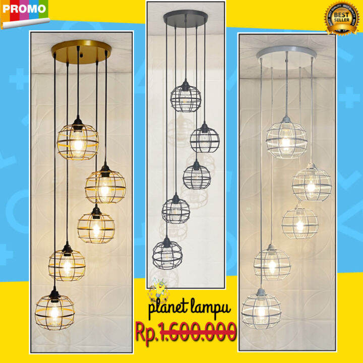 Lampu Gantung Hias Minimalis Modern 5 In 1 Lazada Indonesia