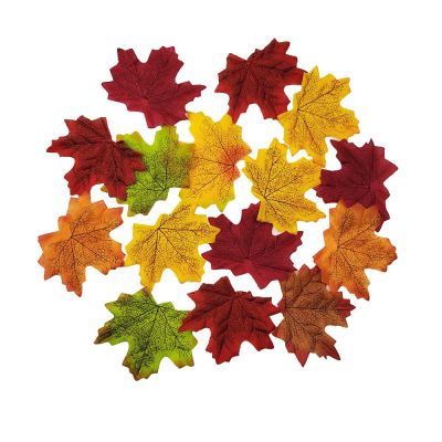 100Pcs 8cm Artificial Silk Maple Leaves Fake Autumn Leaves DIY Handmade Scrapbooking Garland Wedding halloween decoration Spine Supporters