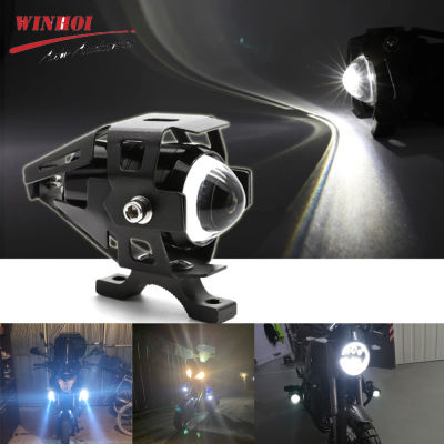 2021Motorcycle Headlight Led Fog Light Additional Spotlight HiLo Flash Light 60W U5 Motorbike Headlights Lamp for Yamaha for Honda