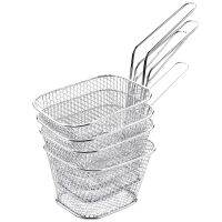 20Pcs/Lot Chips Mini Fry Baskets Stainless Steel Fryer Basket Strainer Serving Food Presentation Cooking Tool