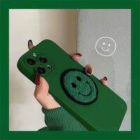 【16- digits】หน้ายิ้มน่ารักสีทึบสีเขียวเคสโทรศัพท์สำหรับ Iphone 11 Pro Max Xs 12 Mini กันกระแทกสำหรับ Iphone 13 Xr X 7 Plus 8 6S