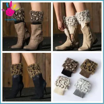 Compre Lolita Winter Warm Soft Faux Fur Leg Warmers Boot Socks Ankle Warmer  Foot Covers