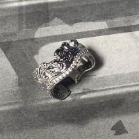 [COD] Gray light embossed series texture open ring exquisite fashion personality design sense inlaid index finger