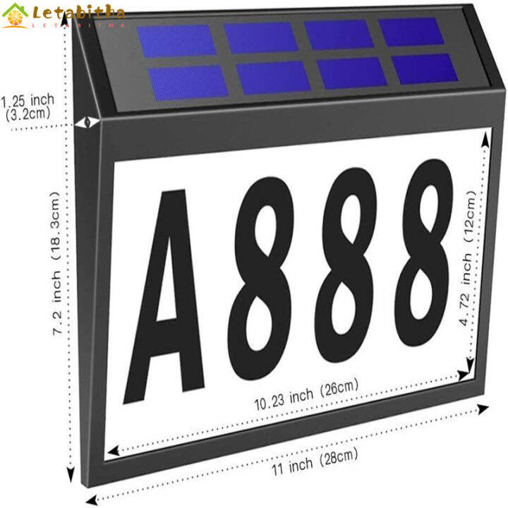 letabitha-ชุดไฟ-ip44ป้ายแขวนประตูพลังงานแสงอาทิตย์0-2วัตต์กันน้ำ-ป้ายเลขที่บ้านชุดไฟหมายเลขที่อยู่เปิด-ปิดไฟบ้าน