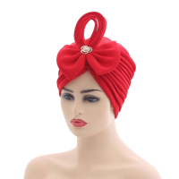 2022 New Arrived Bonnet for Women Headwear Accessories Pleated Hat African Moslin Turbans Auto Gele Head Wrap Ready Wear