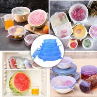 【hot】 6PCS Silicone Stretch Lids Lid Bowl Pot Cover Pan Microwave Food 1