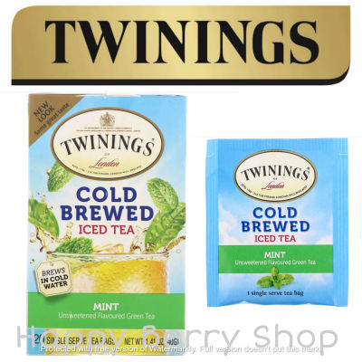 ชาเย็น Twinings Cold Brewed Green Tea Mint 🍹🍒 ชาทไวนิงส์ แบบกล่อง 20 ซอง ชงง่ายด้วยน้ำเย็น หอม อร่อย เย็นชื่นใจ ❤❤