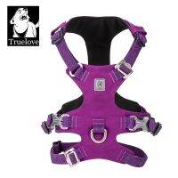 ◑▥ TRUELOVE Pet Nylon Harness Light-weight Double-H Shape Embroidery 5 Adjustable Positions Medium and Large Dog Waterproof YH1807