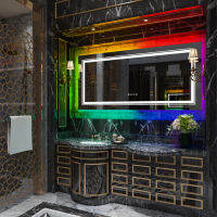 LUVODI กระจกห้องน้ำ 3 ขนาด RGB LED Bathroom Mirror ด้วยฟังก์ชั่นไล่ฝ้า หรี่แสงได้ คุณสามารถเปลี่ยนสีของแสงได้