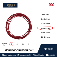 พลัง สายส่งลวด เทปล่อน สายไลน์เนอร์ หัว EURO ขนาด 1.0-1.2mm ความยาว 3-4 เมตร สีแดง สำหรับงาน MIG/MAG