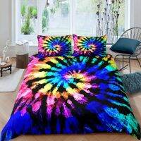 Trippy Duvet Cover Set Colorful Tie Dye Bedding Set Boho Psychedelic Comforter Cover for Girls Boys With Pillowcases