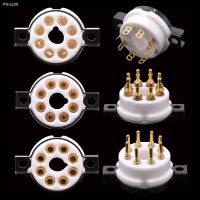 EIZZ High End Ceramic 8pin Octal Vacuum Tube Socket Base Gold Brass Pins For EL34 KT88 6550 6V6 274B 6L6 Hifi Tube AMP DIY 1PC